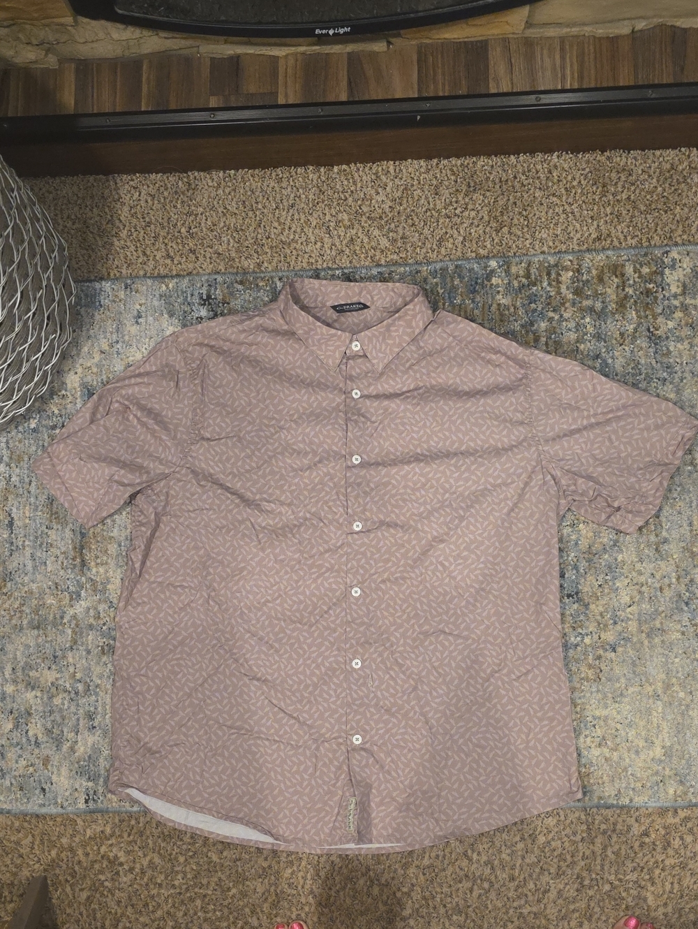 Drake Short-Sleeve Button-Down Shirt in Light Brown